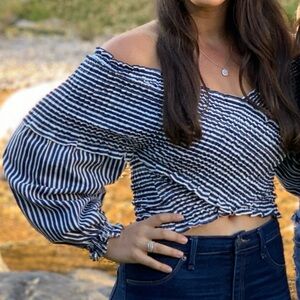 Striped Off-Shoulder Top